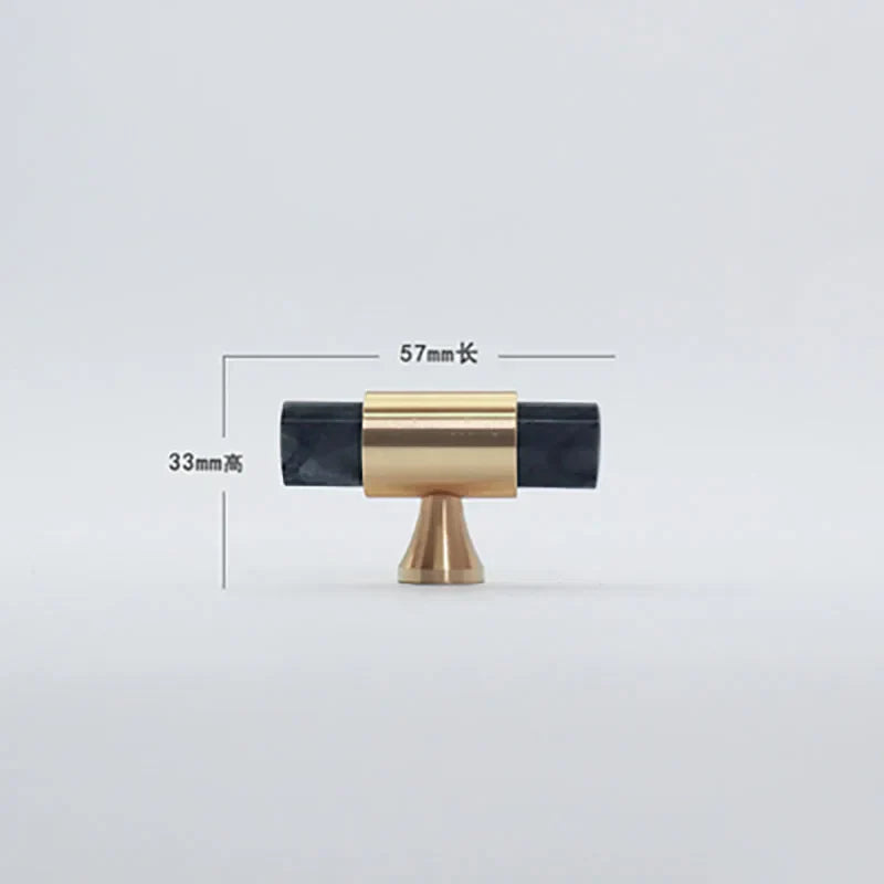 Natural Stone Cabinet Handles – Brass and Marble Wardrobe Knobs for Nordic Furniture black Handles
