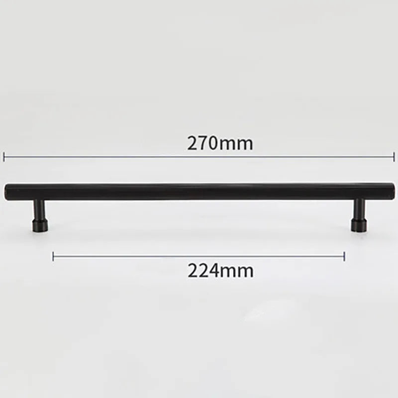 Gold and Black Brass T-Bar Handles – Straight Line Cabinet Pulls and Wardrobe Knobs TB9013-B270 Handles