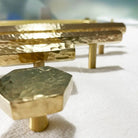 LUX Brass Hammered Hexagonal T-Bar Handles – Long Cabinet and Wardrobe Pulls (600mm/1000mm) Handles