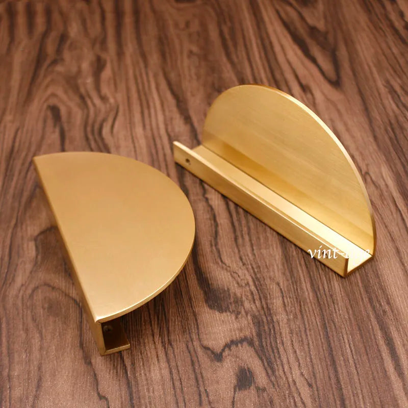 Half-Round Brass Wardrobe Handles – Modern Gold Black and Silver Cabinet Pull Knobs (100mm/120mm/150mm) knob