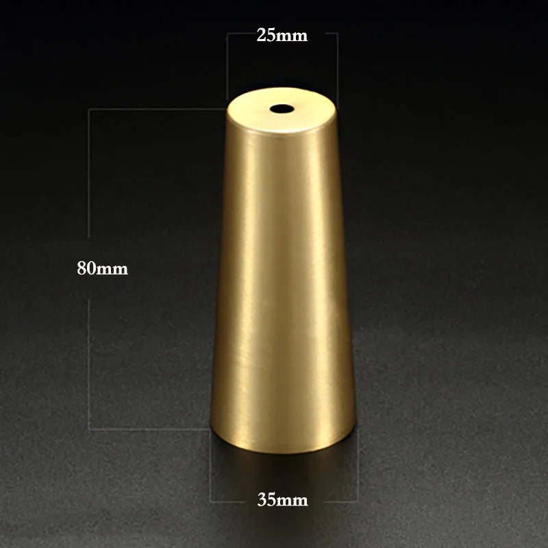 High Brass Cabinet Leg Covers – Gold Chair Cups and Table Feet Protectors for Furniture D35 C25 H80 Cabinet Legs