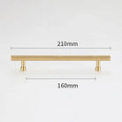 Gold and Black Brass T-Bar Handles – Straight Line Cabinet Pulls and Wardrobe Knobs TB9013-G210 Handles
