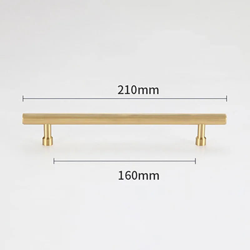 Gold and Black Solid Brass Handles – Straight Line Cabinet T-Bar and Wardrobe Pulls TB9013-G210 Handles