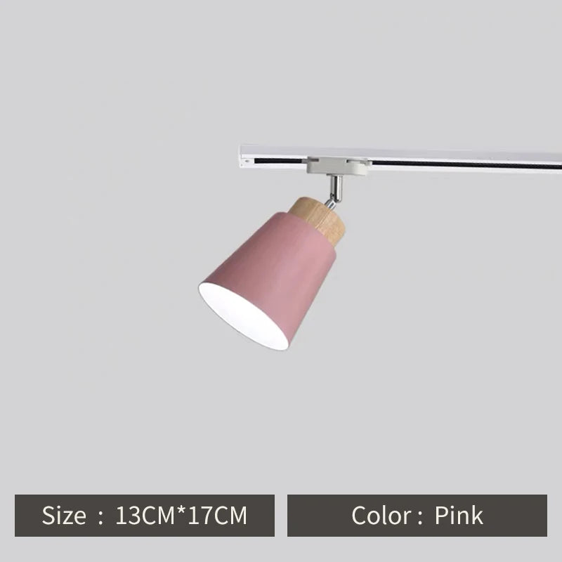Macaron Nordic Track Light Modern COB Rail Spotlight Living Room Restaurant Wooden Ceiling Lights Commercial Shop Light