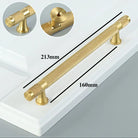 Gold Knurled Brass Handles – Textured Kitchen Cabinet Pulls and Wardrobe Knobs (50-500mm) 8.4 inches length / 1 piece