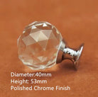 Clear Crystal Cabinet Knobs – Chrome & Gold Base Glass Drawer Pulls in 20mm 25mm 30mm 40mm 40mm chrome Knob