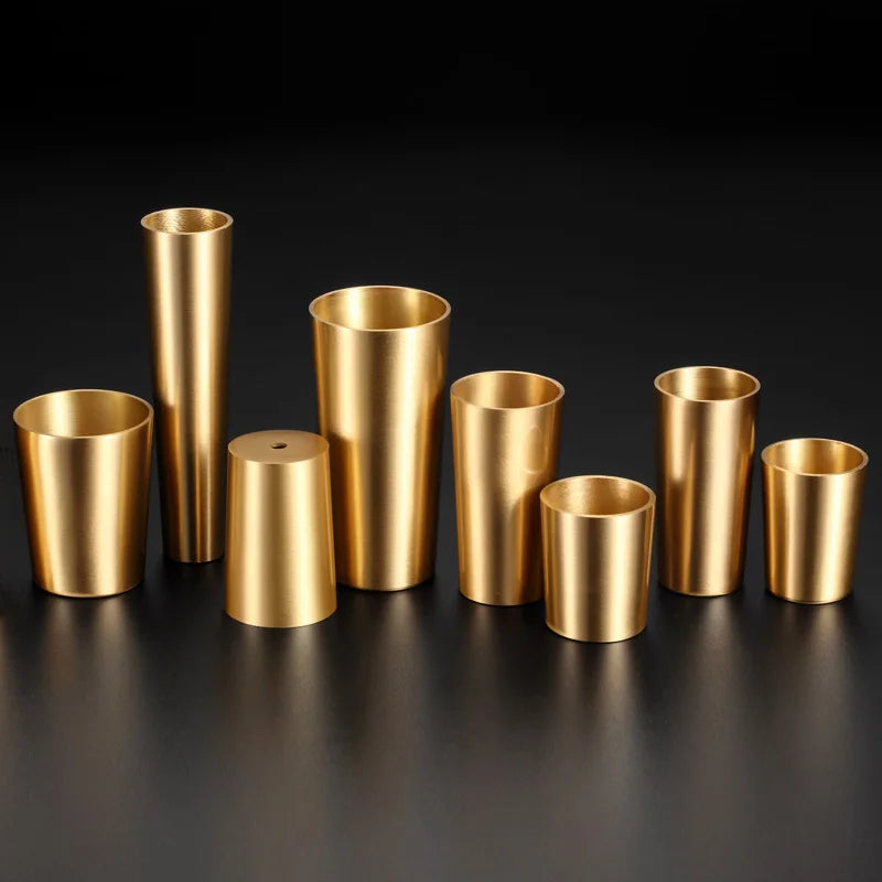 High Brass Cabinet Leg Covers – Gold Chair Cups and Table Feet Protectors for Furniture Cabinet Legs