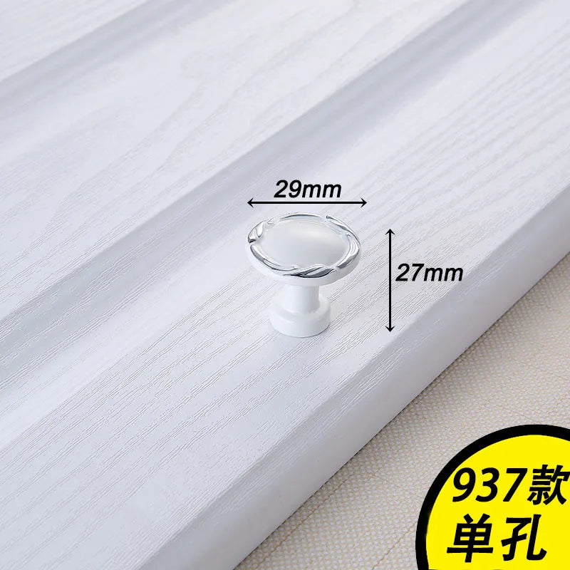 European Ivory White Cabinet Handle – Elegant Zinc Alloy Drawer Pulls for Dressers Closets and Cupboards (96mm) 937