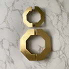 Gold Brass Octagon Cabinet Handles – Large Wardrobe Pulls and Bookcase Knobs (1 Pair) Handles