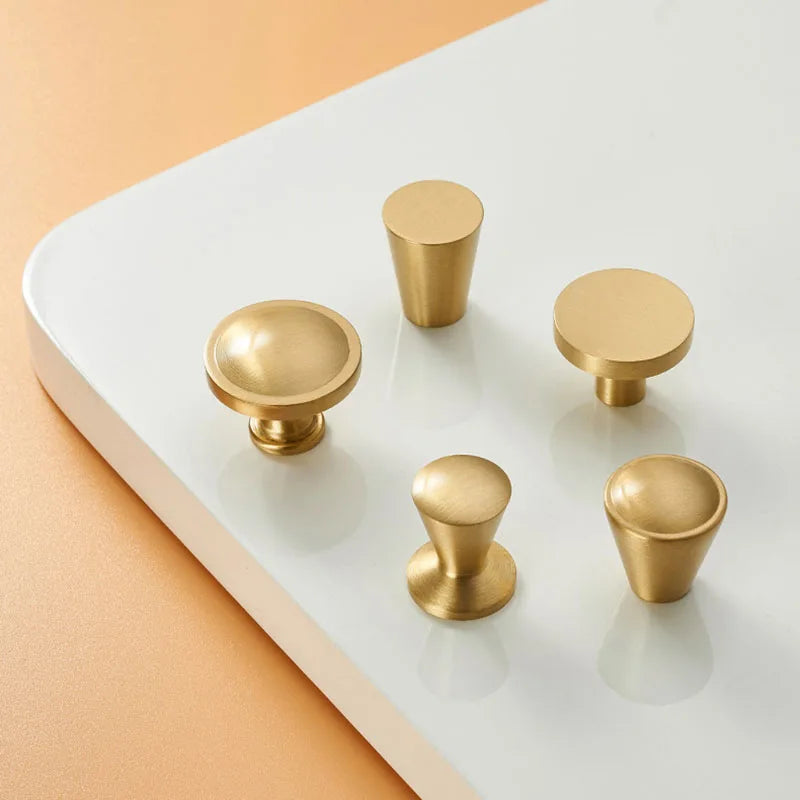 Modern Simple Solid Brass Cabinet Knobs – Wardrobe Handles and Kitchen Pulls Knobs