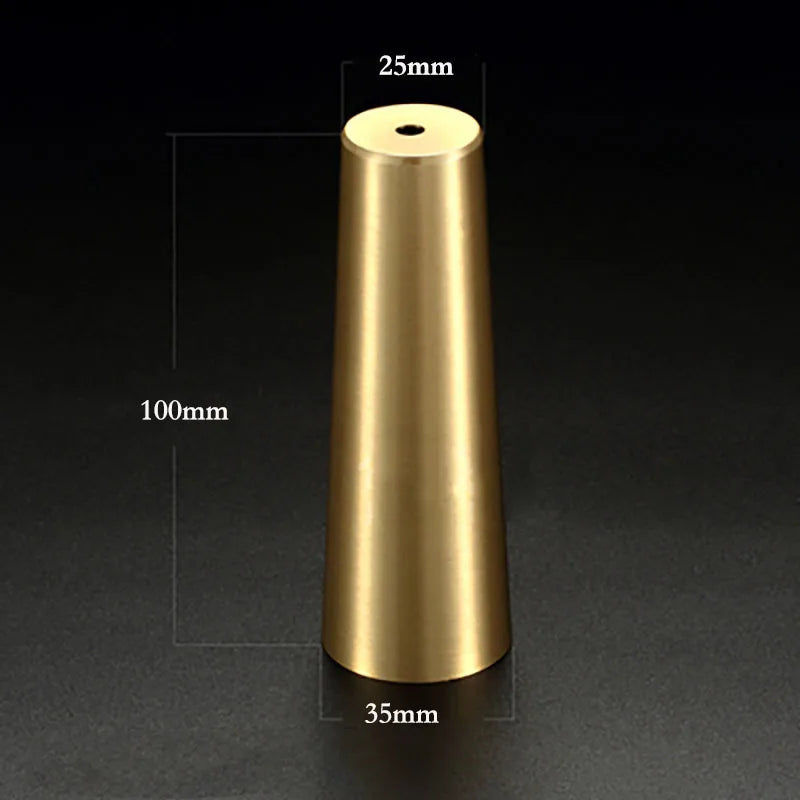High Brass Cabinet Leg Covers – Gold Chair Cups and Table Feet Protectors for Furniture D35 C25 H100 Cabinet Legs