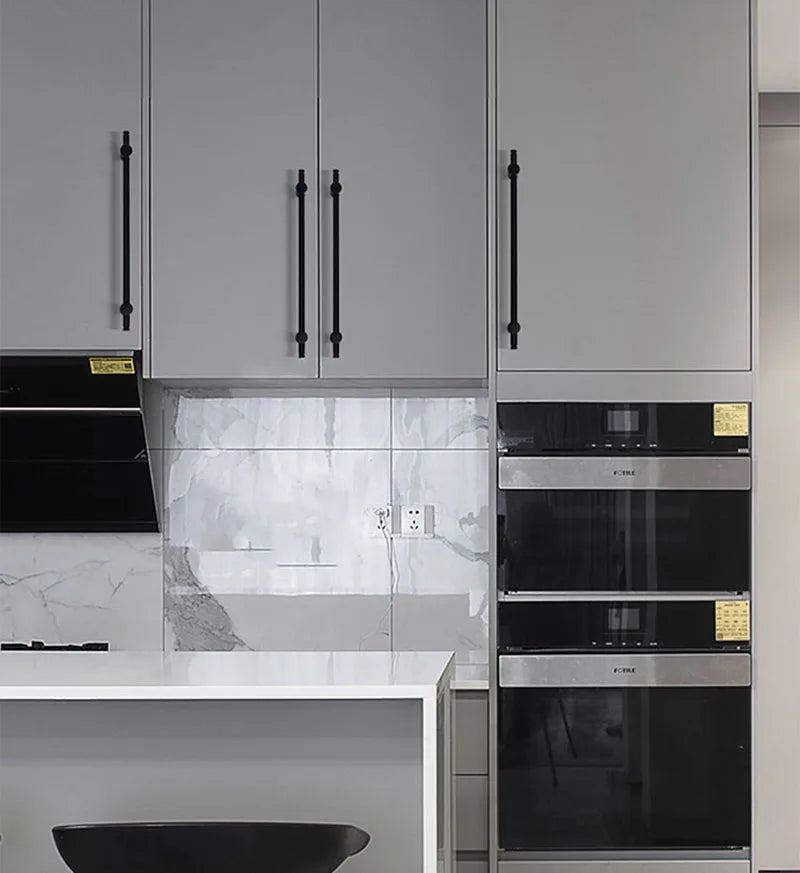 Long Gold and Black Brass Cabinet Handles – Adjustable Drawer Bar and Glass Door Pulls (265mm-1000mm) Handles