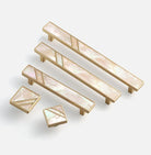 Brass Furniture Handle with Natural Shell – Modern Wardrobe Drawer and Dresser Knobs Handles