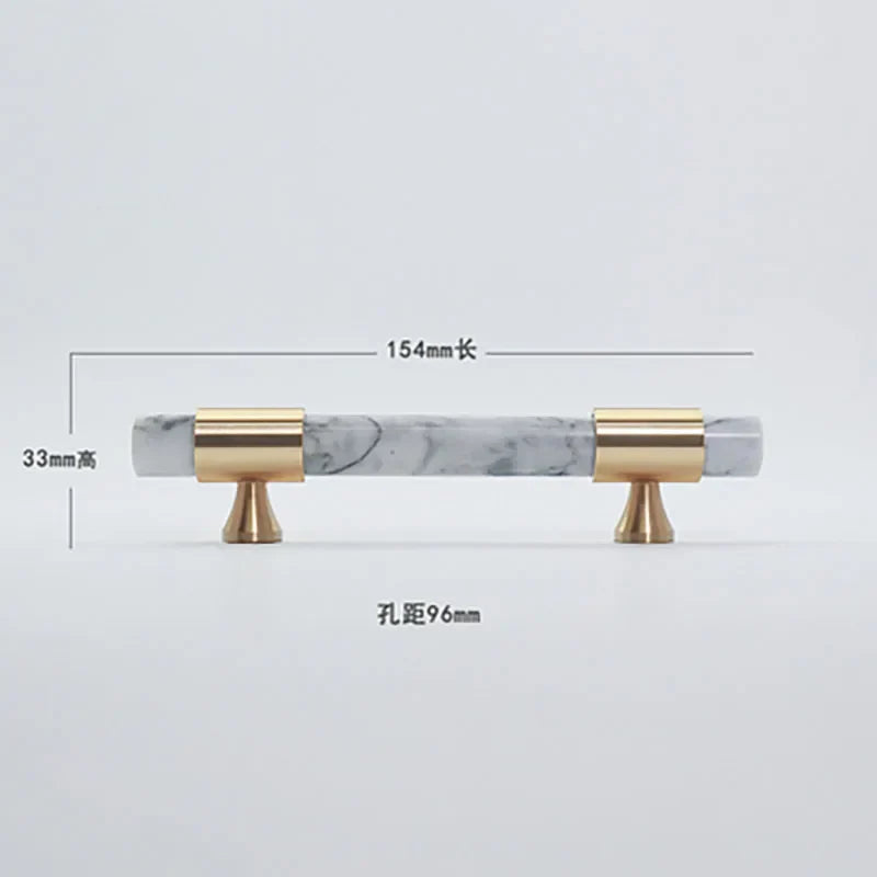 Natural Stone Cabinet Handles – Brass and Marble Wardrobe Knobs for Nordic Furniture white a 1 Handles