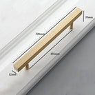 12x12mm Brass Wardrobe Handles – Modern Square Cabinet Pulls for Drawers and Dressers (50mm-380mm) 12.6 inch Handles