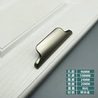 Luxury Zinc Alloy Curved Cabinet Handles - Modern Drawer Pulls for Wardrobes and Shoe Cabinets Nickel drawing 96mm