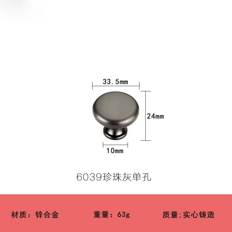 Modern Minimalist Pearl Black Cabinet Handles – European Style Wardrobe and Drawer Pulls 6039 Handles