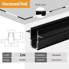 Tarck Only - 2m Magnetic Rail Linear Track Lighting Accessories - Ceiling Magnet Track Kits 2M recessed rail A / CHINA