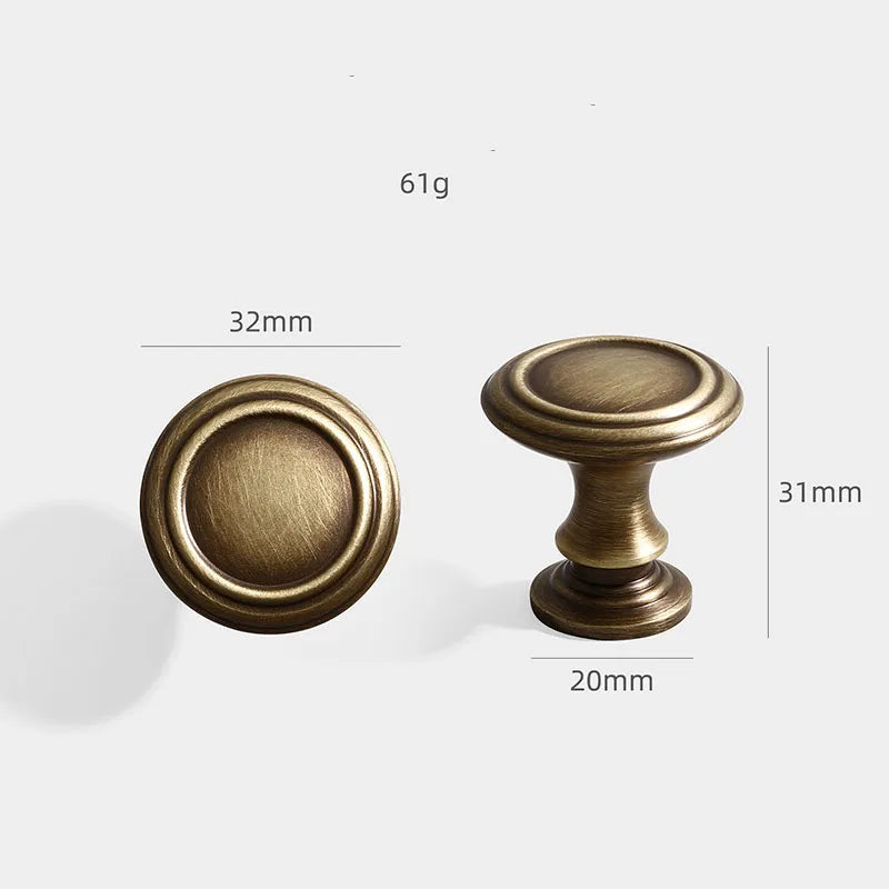 Antique American Brass Cabinet Handle – Bronzed Wardrobe Pull Bar and Drawer Knob 32mm knob Handles