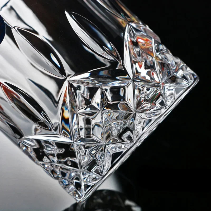 Dlight Decor 2pc 230ml Crystal Embossed Glass Cup Set – Whiskey Wine & Water 230ml / 2pcs