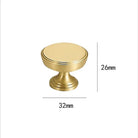 Brushed Gold Brass Cabinet Handles – Modern Knobs and Bar Pulls (50mm-280mm) 32mm knob Handles