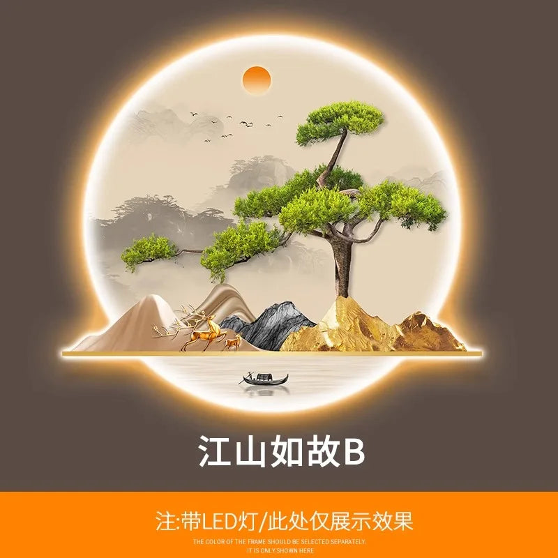 Dlight Decor Wealth Landscape Wall Lamp Mural H / 108X90 / Warm light Wall Art