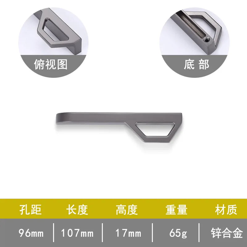 Gold and Pearl Grey Cabinet Handles - Modern Zinc Alloy Pulls for Kitchen and Furniture Pearl Grey 96mm Handles