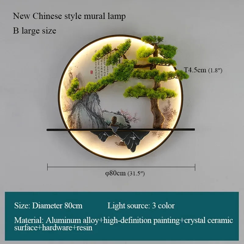 Dlight Decor Chinese Landscape LED Wall Glow Style B D80cm / 220V / CHINA|3 colors Wall Art
