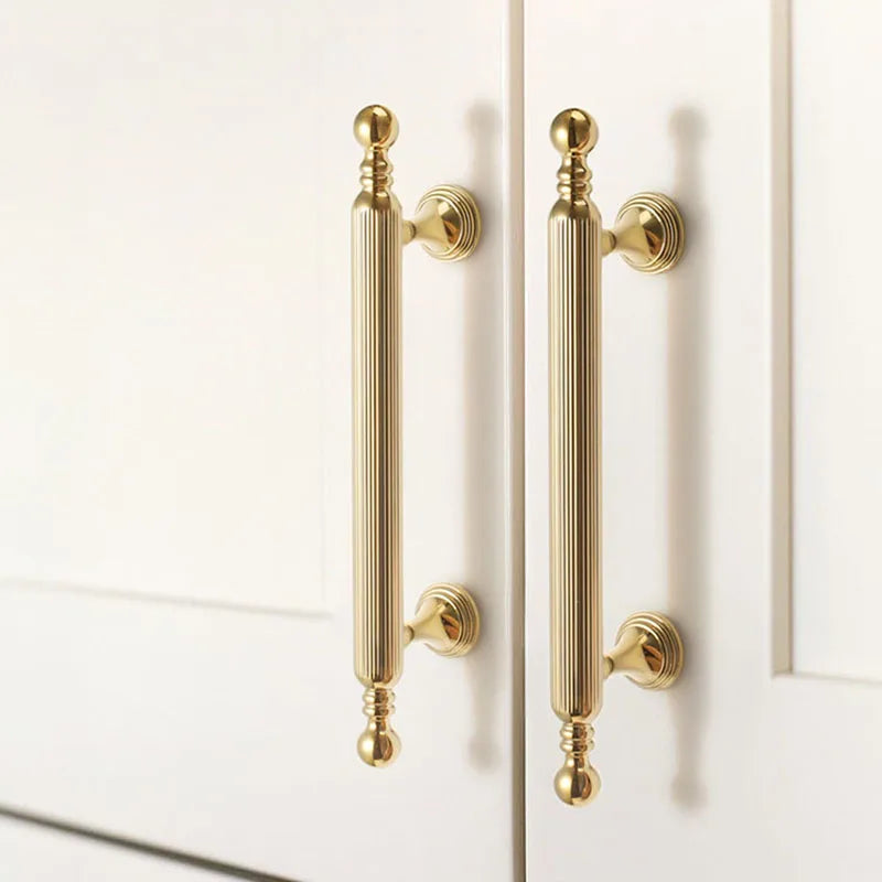 Polished Gold Brass Furniture Handles – Chrome Cabinet Pulls and French Wardrobe Drawer Knobs Handles