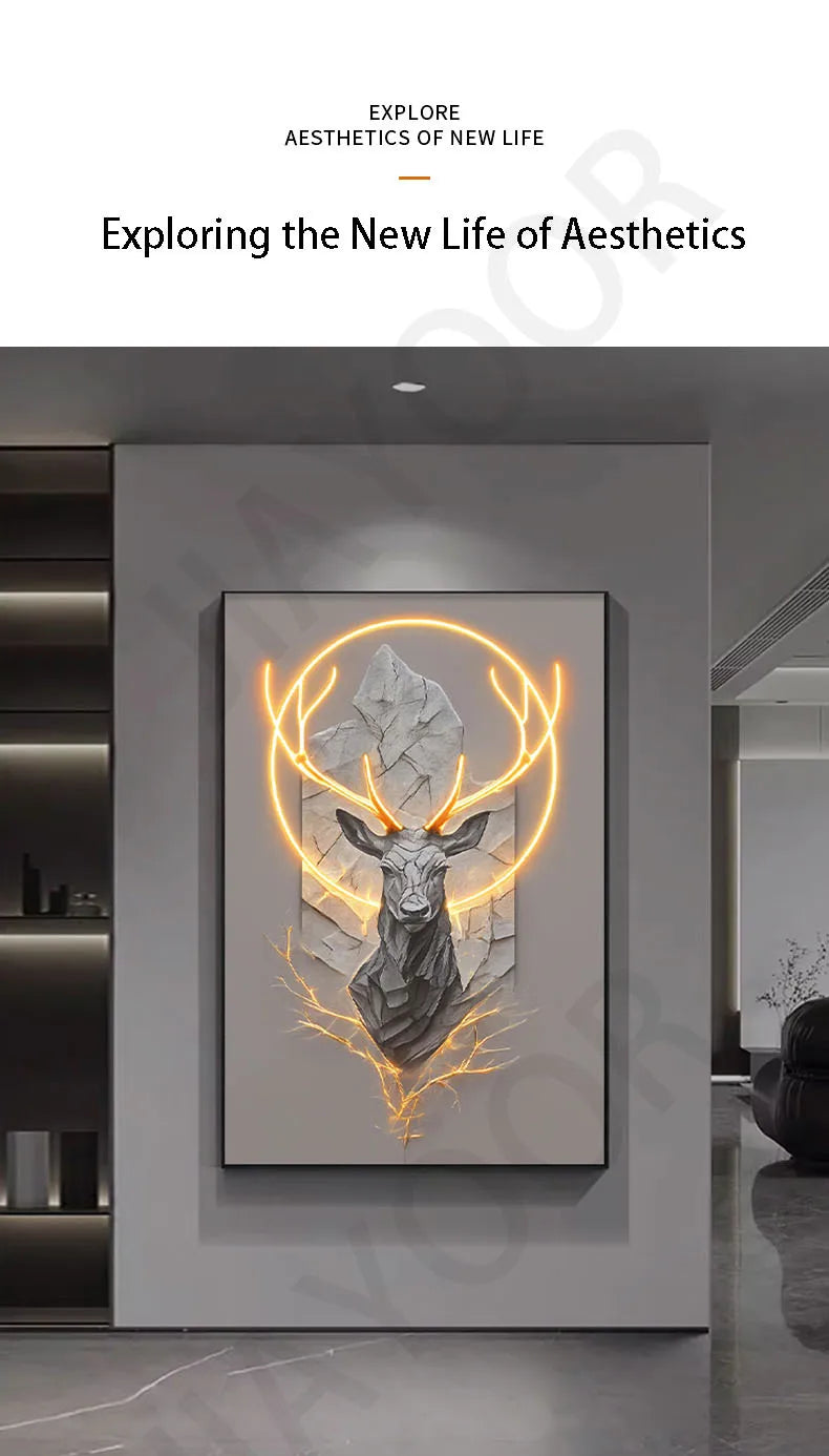 Dlight Decor Reindeer Wall Glow for Luxe Entry Spaces Wall Art