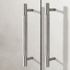 Solid Brass Knurled Cabinet Handles – Brushed Nickel Wardrobe Pulls and Textured Bar Knobs Handles