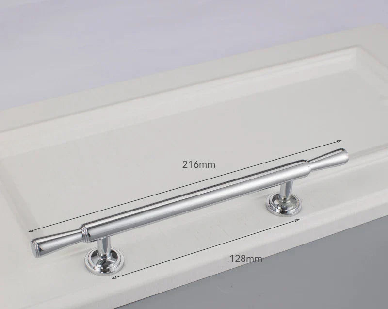 Chrome and Polished Gold Brass Furniture Handles – Modern Cabinet Drawer and Wardrobe Knobs 2030-BC 216mm Handles