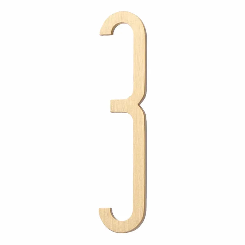 Solid Brass Alphabet Letters and Numbers – Adhesive DIY Door Decor for Home Hotel and Baby Names 3 / 100mm height Brass