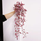 Dlight Decor 75cm Hanging Eucalyptus Vine with Scindapsus Leaves 75cm red