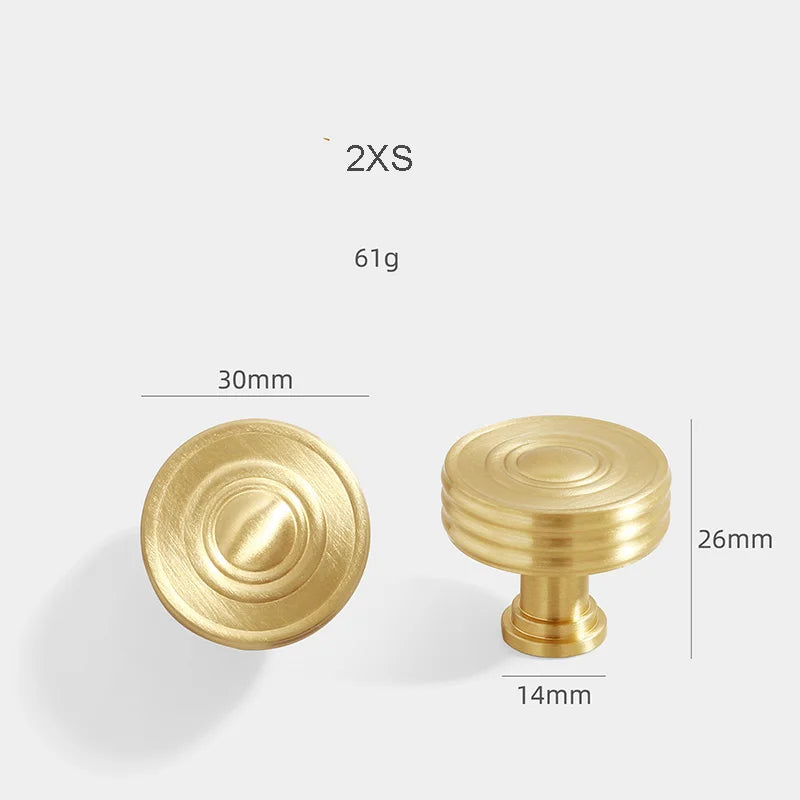 Gold Brass Cabinet Bar Handle – American Vintage Drawer Pull and Wardrobe Knob 30mm knob Handles