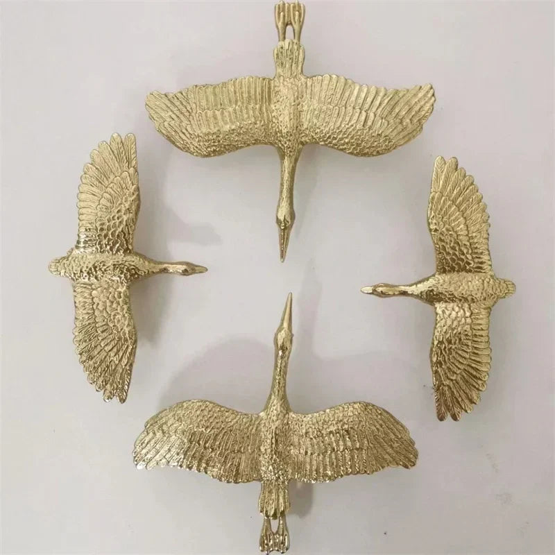 Wild Goose Brass Cabinet Handles - Nordic Copper Drawer Pulls for Wardrobes and Kitchen Cupboards Handles