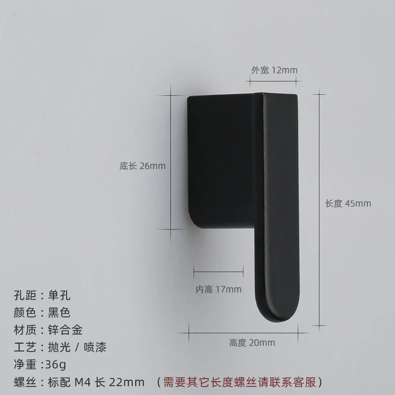 Luxury Zinc Alloy Cabinet Handles - Modern Drawer Pulls for Wardrobes Closets and Furniture Black Handles