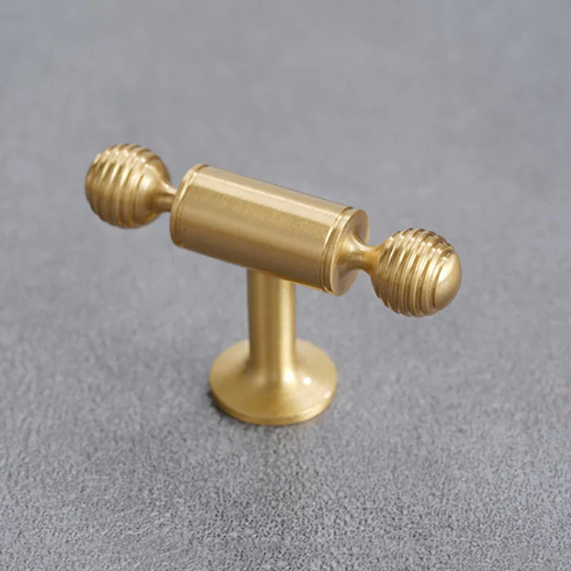Satin Brushed Gold Brass Cabinet Handles – Modern Wardrobe and Drawer Knobs with French Style Handles