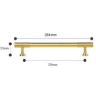 Solid Brass Art Deco Kitchen Cabinet Handles – Knurled T-Bar and Wardrobe Pulls TS-9012-264 Handles