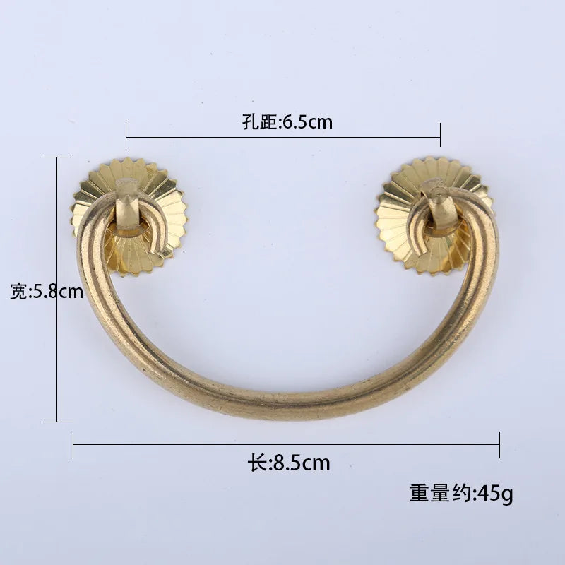 Antique Brass Arch Cabinet Pulls – Vintage Drawer Handles for Home Improvement Copper 65mm Pulls