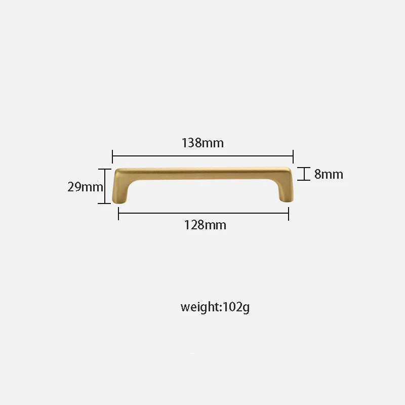 Solid Brass Wardrobe Handles – Integrated Cabinet Pulls and Furniture Bar Handles (106mm-332mm) TB2040-XM Handles