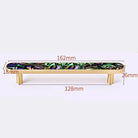 Brass and Acrylic Cabinet Handles – Colorful European Wardrobe Pulls for Furniture (96/128mm Hole Distance) 162mm H