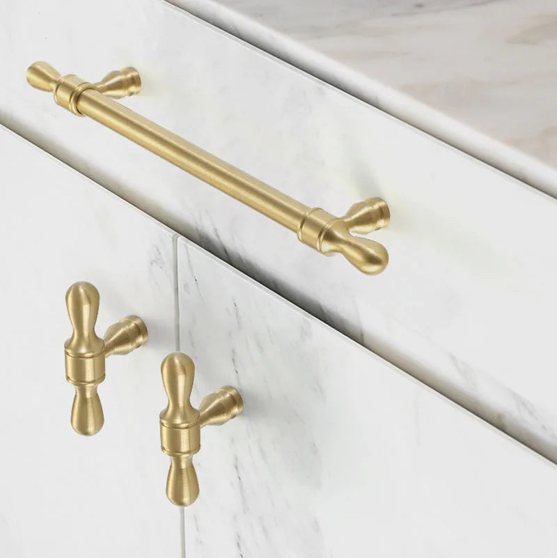 Gold Chrome and Black Brass Wardrobe Handles – Modern Drawer Pulls and Dresser Knobs for Cabinets and Cupboards Handles