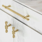 Gold Chrome and Black Brass Wardrobe Handles – Modern Drawer Pulls and Dresser Knobs for Cabinets and Cupboards Handles