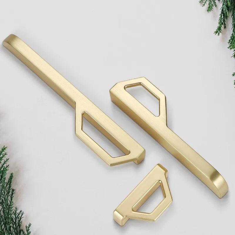 Gold and Pearl Grey Cabinet Handles - Modern Zinc Alloy Pulls for Kitchen and Furniture Handles
