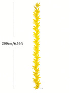 Dlight Decor 200cm Fall Maple Leaf Garland for Autumn and Halloween Decor 200cm Yellow