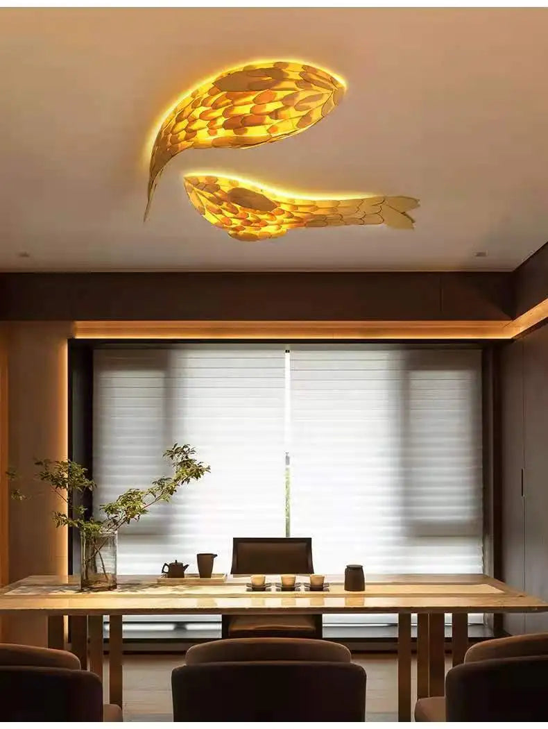 Dlight Decor Japanese Fish Wall Lamp Sculpture Wall Art