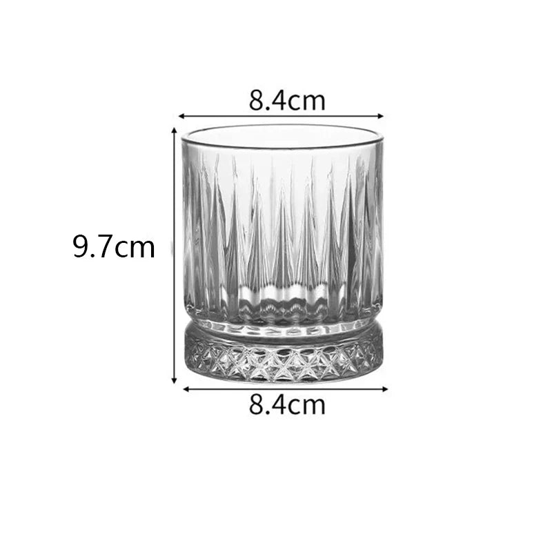 Dlight Decor Diamond Stripe Glass Coffee Cups (100–450ml) 370ml / foam box pack Cocktail Glasses