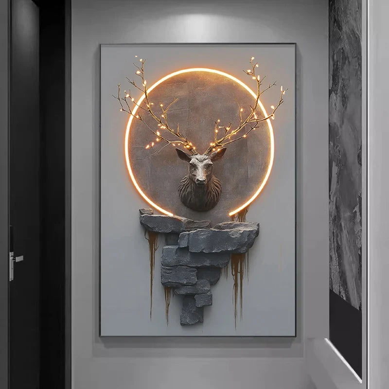 Dlight Decor Reindeer Wall Glow for Luxe Entry Spaces Wall Art