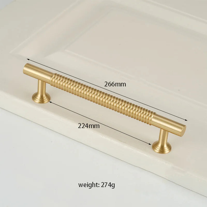 Textured Brass Handles – Golden Cabinet Pulls and Wardrobe Bar Handles (50mm-300mm) TB9026-L266 Handles